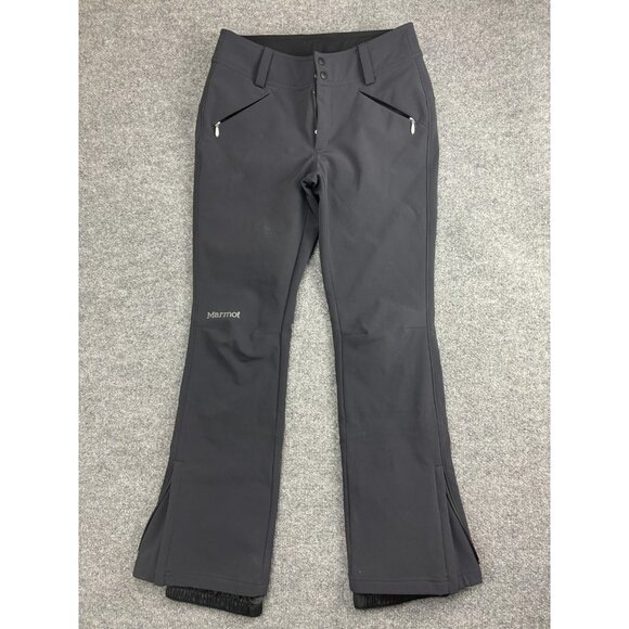 Marmot Pants Womens Medium Gray Ski Softshell Fleece Lined Snow Gaiters Bootcut - Picture 1 of 8